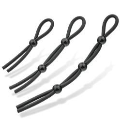 black adjustable penis tie ring