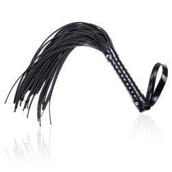 glossy leather bondage whip